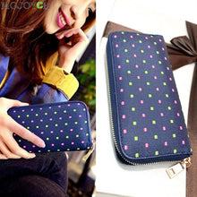 Women PU Leather Wallet Zip Around Case Purse Lady Long Handbag Bag Zip Around Case Purse Bolsa Business Card Holder ELY