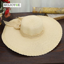 Women Hat Wide Large Brim Floppy Beach Sun Hat Straw Cap with Big Bow Hats for Women Chapeau Femme1STL ELY