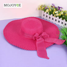 Women Hat Wide Large Brim Floppy Beach Sun Hat Straw Cap with Big Bow Hats for Women Chapeau Femme1STL ELY