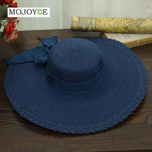Women Hat Wide Large Brim Floppy Beach Sun Hat Straw Cap with Big Bow Hats for Women Chapeau Femme1STL ELY