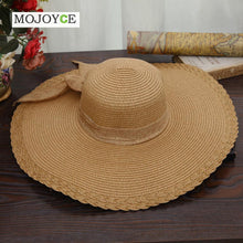 Women Hat Wide Large Brim Floppy Beach Sun Hat Straw Cap with Big Bow Hats for Women Chapeau Femme1STL ELY