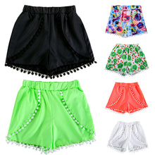 Women High Waist Tassel Print Gym Shorts Casual Beach Elastic Waist Candy Colors Beach Shorts Women Pantalones ELY