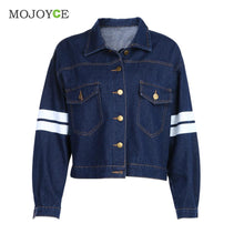 Women Jean Jacket Coat Outwear Oversized Women Letters Denim Jacket 1STL ELY