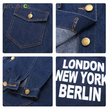 Women Jean Jacket Coat Outwear Oversized Women Letters Denim Jacket 1STL ELY