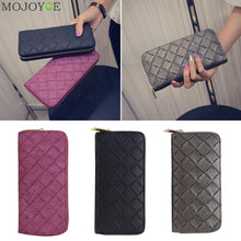 Women Lady PU Leather Clutch Wallet Long Card Holder Case Coin Purse Handbag Card Holder Carteira Feminino Sac Plaid Purse ELY