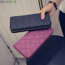 Women Lady PU Leather Clutch Wallet Long Card Holder Case Coin Purse Handbag Card Holder Carteira Feminino Sac Plaid Purse ELY