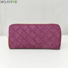 Women Lady PU Leather Clutch Wallet Long Card Holder Case Coin Purse Handbag Card Holder Carteira Feminino Sac Plaid Purse ELY