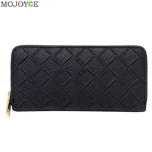 Women Lady PU Leather Clutch Wallet Long Card Holder Case Coin Purse Handbag Card Holder Carteira Feminino Sac Plaid Purse ELY