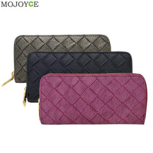 Women Lady PU Leather Clutch Wallet Long Card Holder Case Coin Purse Handbag Card Holder Carteira Feminino Sac Plaid Purse ELY