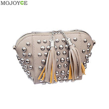 Women Leather Handbag PU Women Messenger Bags Tassels Crossbody Shell Bag Rivets Women Bag Tote Famous Brand Bolsa Feminina ELY