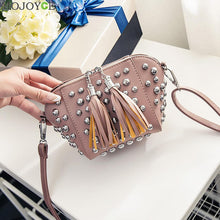 Women Leather Handbag PU Women Messenger Bags Tassels Crossbody Shell Bag Rivets Women Bag Tote Famous Brand Bolsa Feminina ELY