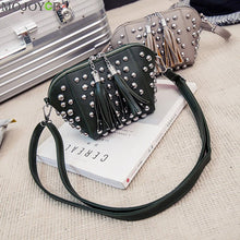 Women Leather Handbag PU Women Messenger Bags Tassels Crossbody Shell Bag Rivets Women Bag Tote Famous Brand Bolsa Feminina ELY