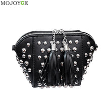 Women Leather Handbag PU Women Messenger Bags Tassels Crossbody Shell Bag Rivets Women Bag Tote Famous Brand Bolsa Feminina ELY