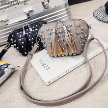 Women Leather Handbag PU Women Messenger Bags Tassels Crossbody Shell Bag Rivets Women Bag Tote Famous Brand Bolsa Feminina ELY