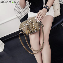 Women Leather Handbag PU Women Messenger Bags Tassels Crossbody Shell Bag Rivets Women Bag Tote Famous Brand Bolsa Feminina ELY