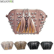 Women Leather Handbag PU Women Messenger Bags Tassels Crossbody Shell Bag Rivets Women Bag Tote Famous Brand Bolsa Feminina ELY