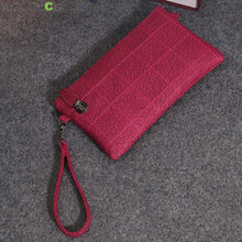 Women Leather Wallet Zip Around Case Purse Lady Long Handbag Rose Red Card Holder Long Lady Wallet Purse Clutch Purse Brand ELY