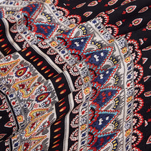 Women Long Sleeve Retro Floral Print Bohemian Beach Mini Casual Dress ELY