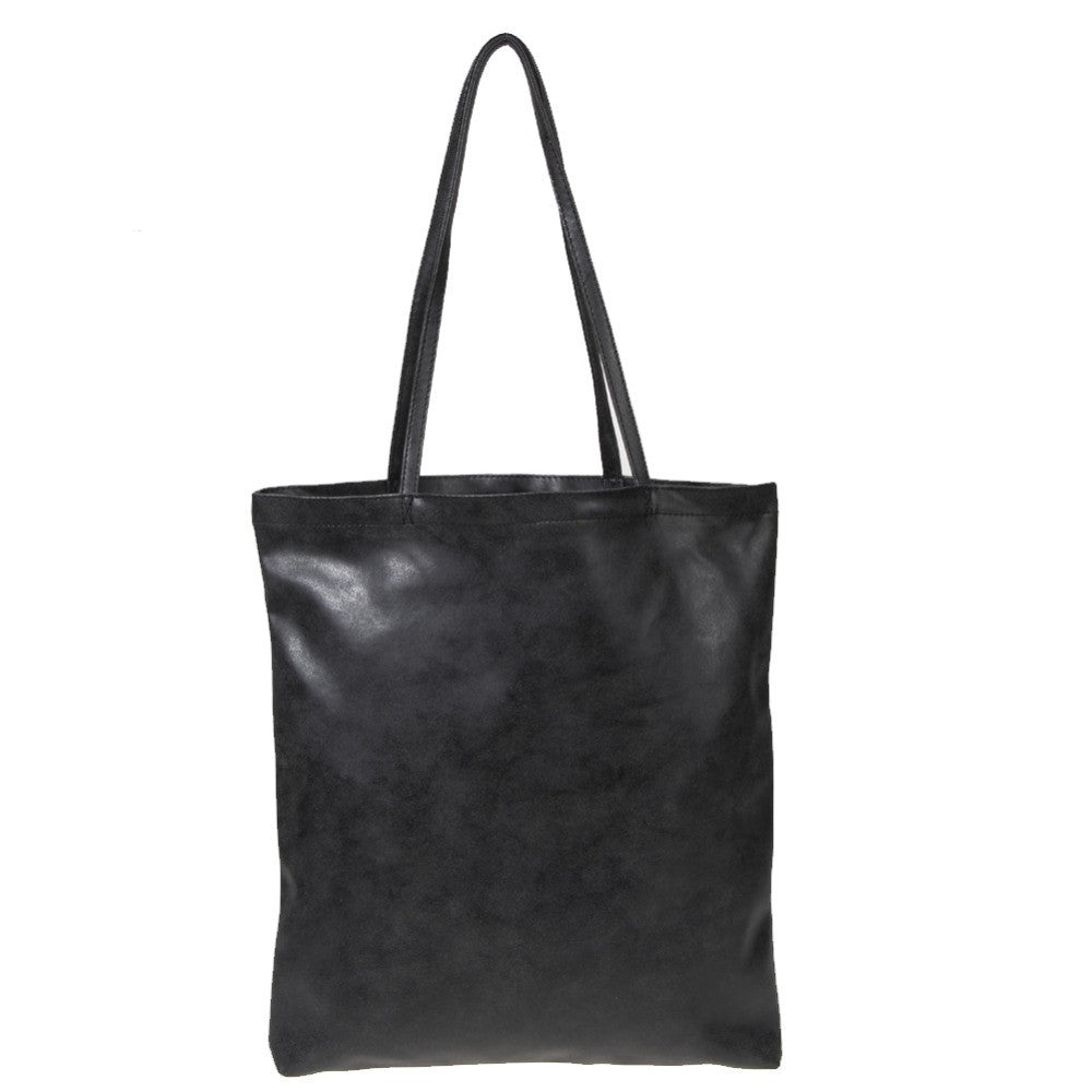 Women Matte Leather Shoulder Bags Shopping Bag Famous Designer Black Bags Medium Size Handbag Travel Shopping Tote Handbag ELY