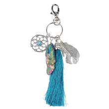 Women Natural Stone Turquoise Dreamcatcher Boho Keychain 1STL ELY