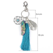 Women Natural Stone Turquoise Dreamcatcher Boho Keychain 1STL ELY