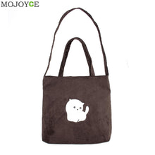 Women Flannel Canvas Bag with Cartoon Cat Women Bag Flannel Handbag Shoulder Bag Clutch bolsa feminina bolsos mujer ELY