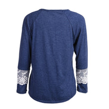 Women O-neck Sleeve Splicing Lace Long Sleeve T-shirt Tees Elegant Womens Lace Tops Casual Tee Shirt Femme camisetas mujer ELY