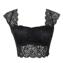Women Padded Lace Cap Sleeve Wide Shoulder Straps Base Shirt Camisole ELY