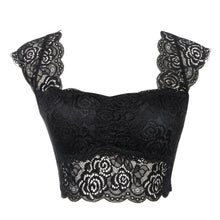 Women Padded Lace Cap Sleeve Wide Shoulder Straps Base Shirt Camisole ELY