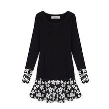 Women Plus Size Black Flower Print Mini Short Dresses Ladies Casual Evening Party Dress Vestido De Festa ELY