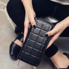 Women Quilted Long Wallet Leather Coin Purse PU Plaid Leather Purse Women Wallet With Coin Bag Clutch Holders 1STL ELY