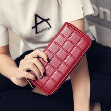 Women Quilted Long Wallet Leather Coin Purse PU Plaid Leather Purse Women Wallet With Coin Bag Clutch Holders 1STL ELY