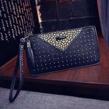 Women Rivet Wallet PU Leather Clutch Wallets Ladies Long Clutches Purse Bolsa Femininina Money Bag Purses Card Holder 1STL ELY