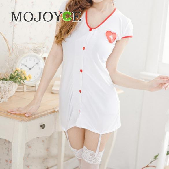 Women Sexy Adult Lingerie Seductive Nurse Cosplay Costume Babydoll Dress 1STL ELY