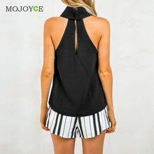 Women Sexy Halter High Neck Casual Sleeveless Irregular Shirts 1STL ELY