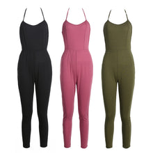 Women Sexy Jumpsuits Casual Rompers Backless Bind Spaghetti Strap Bodycon V-Neck Rompers Womens Jumpsuit Combinaison Femme ELY