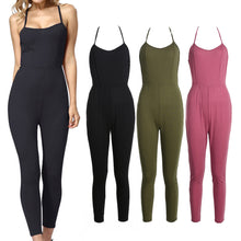 Women Sexy Jumpsuits Casual Rompers Backless Bind Spaghetti Strap Bodycon V-Neck Rompers Womens Jumpsuit Combinaison Femme ELY