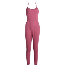 Women Sexy Jumpsuits Casual Rompers Backless Bind Spaghetti Strap Bodycon V-Neck Rompers Womens Jumpsuit Combinaison Femme ELY