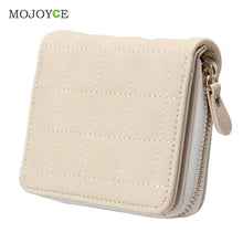 Women Short Wallets PU Leather Plaid Purses Nubuck Card Holder Women Wallets Zipper Clutch Matte Coin Purse Card Holder ELY