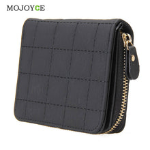 Women Short Wallets PU Leather Plaid Purses Nubuck Card Holder Women Wallets Zipper Clutch Matte Coin Purse Card Holder ELY