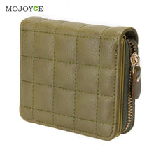 Women Short Wallets PU Leather Plaid Purses Nubuck Card Holder Women Wallets Zipper Clutch Matte Coin Purse Card Holder ELY