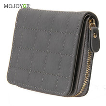 Women Short Wallets PU Leather Plaid Purses Nubuck Card Holder Women Wallets Zipper Clutch Matte Coin Purse Card Holder ELY