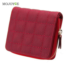 Women Short Wallets PU Leather Plaid Purses Nubuck Card Holder Women Wallets Zipper Clutch Matte Coin Purse Card Holder ELY
