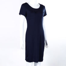 Women Skinny Round Neck Pencil Dresses Modest Cotton Maxi Bodycon Dress ELY