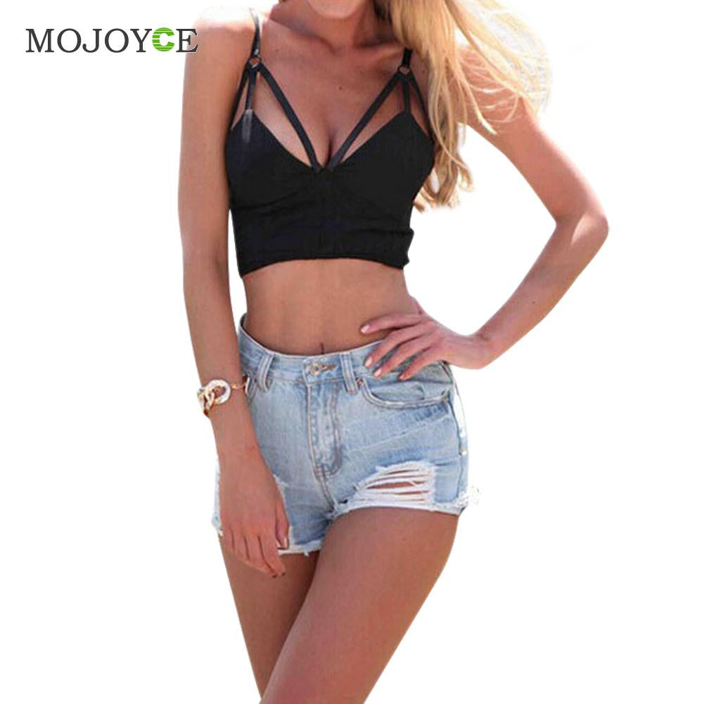 Women Slim Clubwear Tank Deep V Bodycon Top Vest Cut Out Womens Cotton Bra Women Girl Lady Sexy Padded Bra Crop Tops 1STL ELY