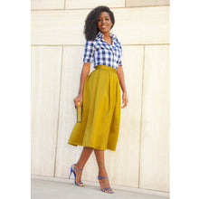 Women Stretch High Waist Skater Flared Pleated Swing Long Skirt 1STL ELY