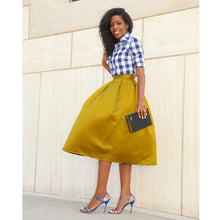 Women Stretch High Waist Skater Flared Pleated Swing Long Skirt 1STL ELY