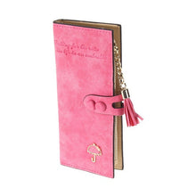 Women Wallets Matte PU Leather Lady Handbags Hasp Tassel Zipper Clutch Coin Purse Cards Holder Moneybags Woman Burse Wallet Bags ELY