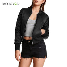 Women Warm Black Bomber Jacket Short Thin Padded Baseball Pilot Bomber Coat Outerwear Army Jacket Biker Coat Women Basic Coats ELY