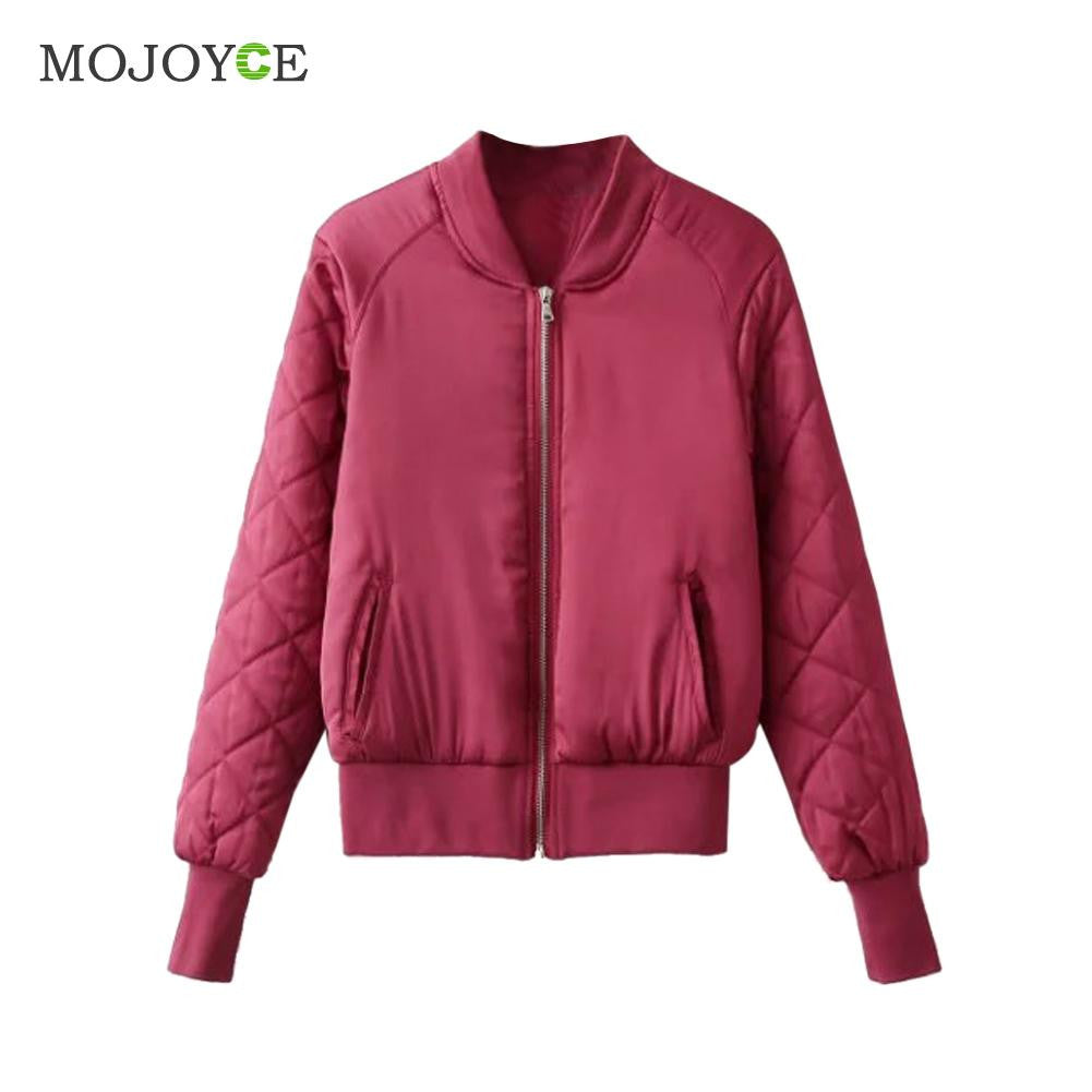 Women Warm Black Bomber Jacket Short Thin Padded Baseball Pilot Bomber Coat Outerwear Army Jacket Biker Coat Women Basic Coats ELY